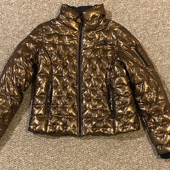 The North Face Jackets & Blazers - The North Face Metallic Gold Puffer Jacket Size Large